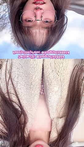 cute sissy smokin' outdoor Tongue Piercings ahegao face