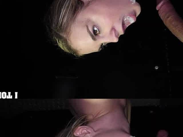Ray Ray's big cock swallowing action through gloryhole