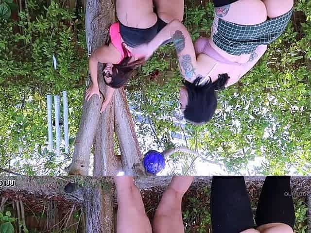 Kinky amateur lesbian spanking party
