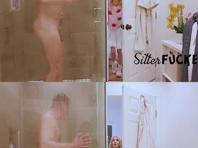 Babysitter Spies On DILF Taking A Shower- Emma Rosie, Danny Mountain