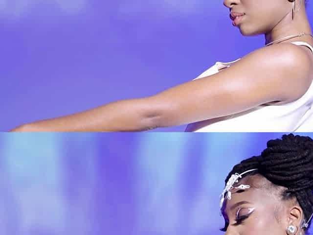 Kinky ebony teen beauty in solo softcore