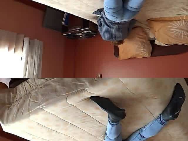 Stop masturbating and screw me in the butt, latin babe stepmom groans on all fours