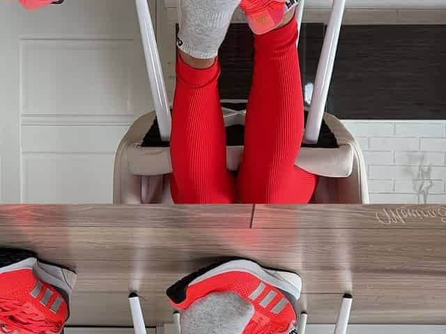 Shoe and Feet Play Under Table