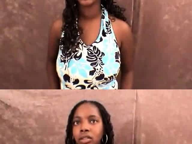 Naughty busty ebony babe sucking