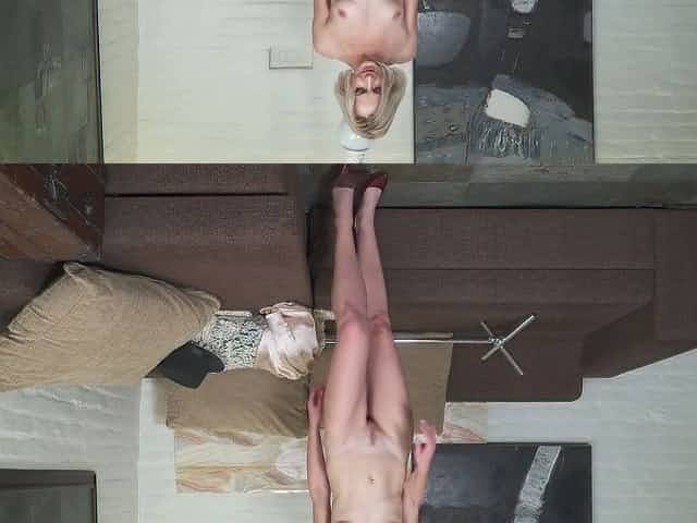 Lonely skinny cougar is ready for some good stripping and pussy masturbation