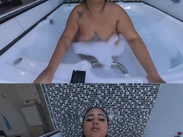 Young Pamela Panda Smoking and Relaxing in the Hot Tub