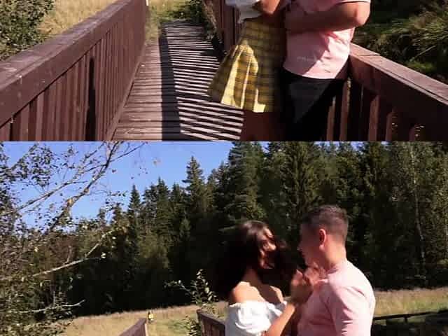 Gf deepthroats my dick on the bridge