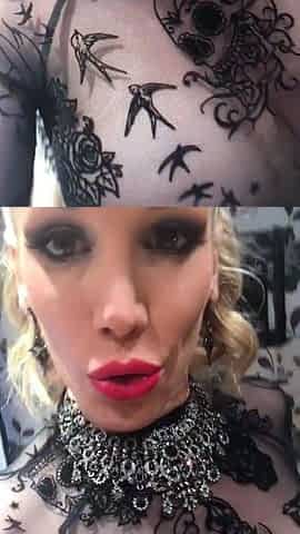Blonde in lingerie masturbating