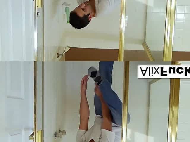 Alix & August bang their Plumber after this guy fixes their shower