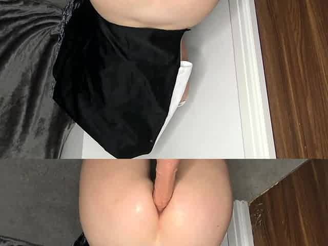 Amateur blonde ass fucked in the cloak room of a night club