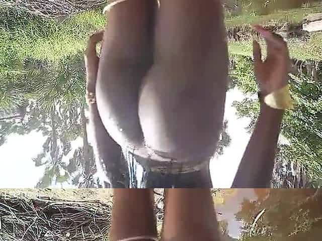 Darksome skin Afro cutie with a goodess like body riding my dong in a river