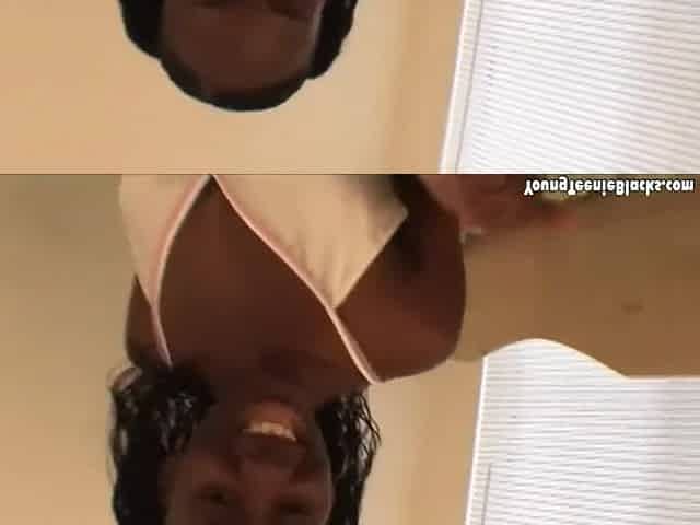 Schlong sucking black teen gives head to white ramrod