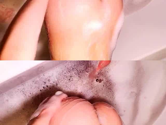 I love bubble bath and his thick dick. Real couple Hot sex
