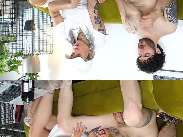 Preggy girlfriend worships her chap's wang whilst watching a game