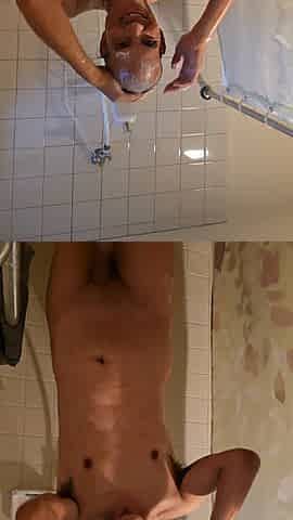 Handsome nude video of Darin in bathroom shower