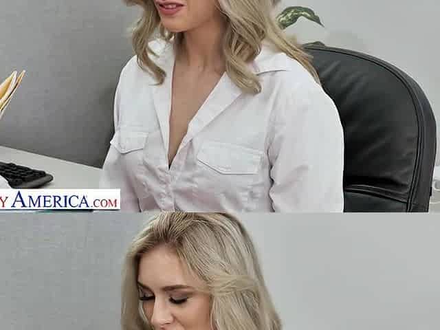 Kelly shows the boss how good her oral skills are