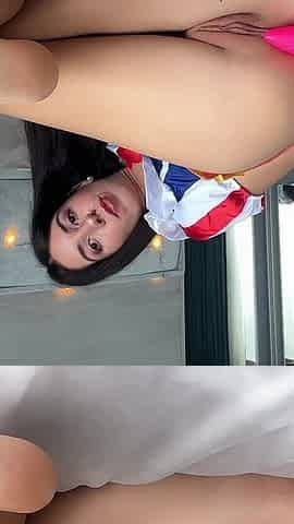 Snow White and 7 Toys in Ass Solo Cosplay Orgasm