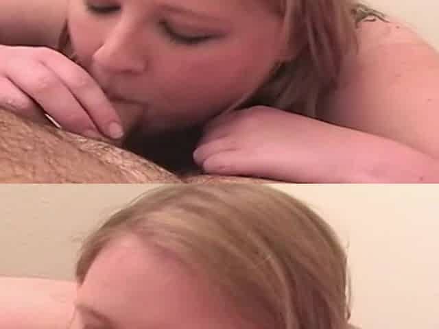 Busty BBW Blonde Licks Dick