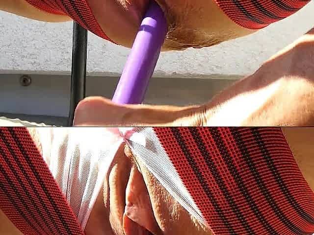 sunday afternoon 4 min nonstop outdoor squirt on my swing chair squirting