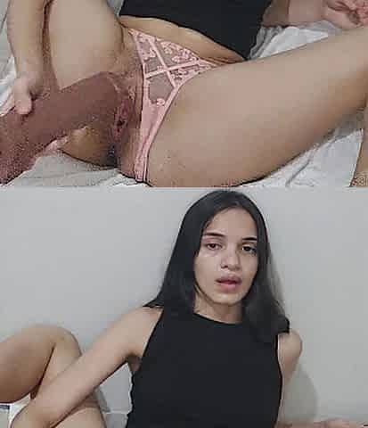 eighteen year old beauty who likes to get hurt, sitting on a thick knob