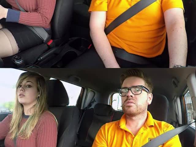 Fake Driving School 34F Boobs Bouncing in driving lesson