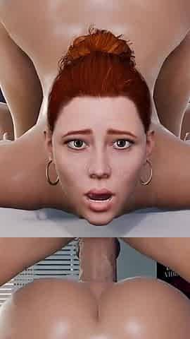 Horny Redhead Office Slut Takes Hard Anal and Swallows Cum From Her Ass