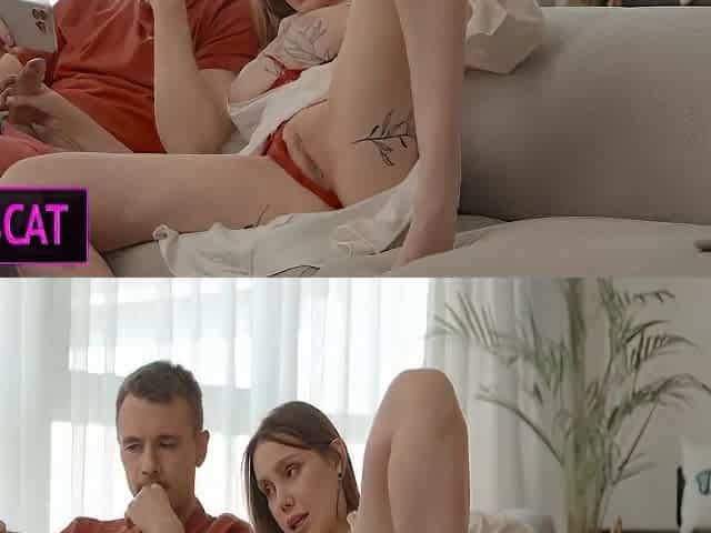 What If Stepmom Catches Stepson Jerking On Couch?! Joins For Mutual Sucks Hard Fucks With Facial