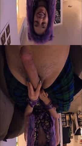 puppy girl sucks my cock til I cum and keeps stroking