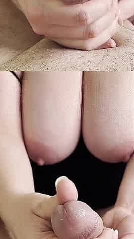 Large Tit mother I'd like to fuck Tugjob with errupting spunk fountain