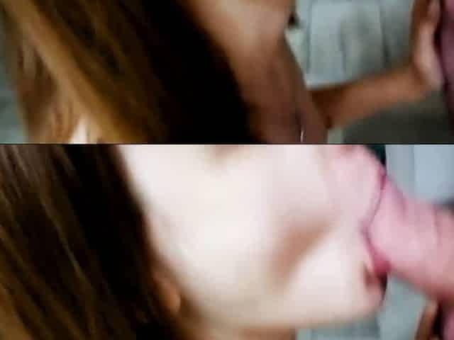 Big-Ass Babe Sucks Dick and Takes a Mouthful of Cum