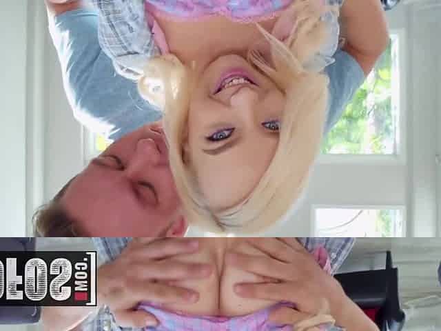 Amateur petite blonde Carmen Callaway gets fucked in POV