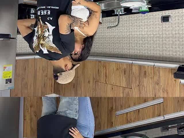 I bang my neighbour's chubby booty in the kitchen whilst her spouse is outside at his birthday party