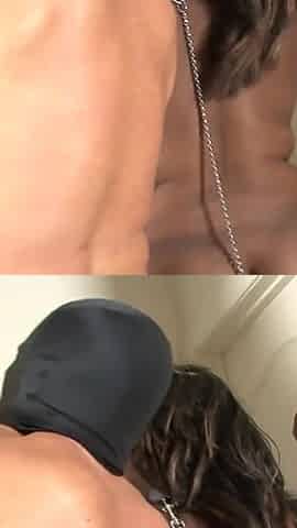 Busty ebony chick with big tits fucked from white dude