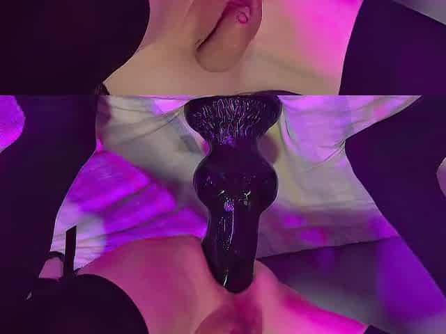 Sissy femboy solo vibrator cum