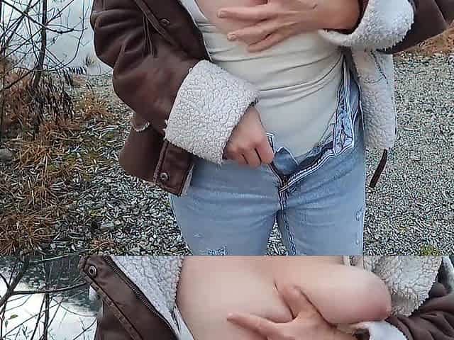 Outdoor spunk fountain LARGE SAGGY MELONS mother I'd like to fuck