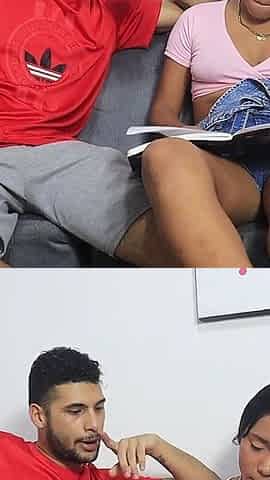 I Was Accompanying My Hot Latina Stepsister. She Was Doing Work for University and She Got Horny and Started Sucking My Dick.