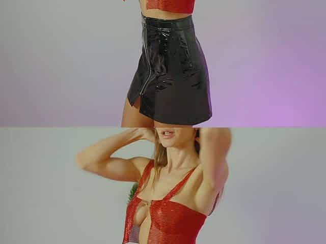 Beauty tries on a sexy outfit and then fucks her pussy with
