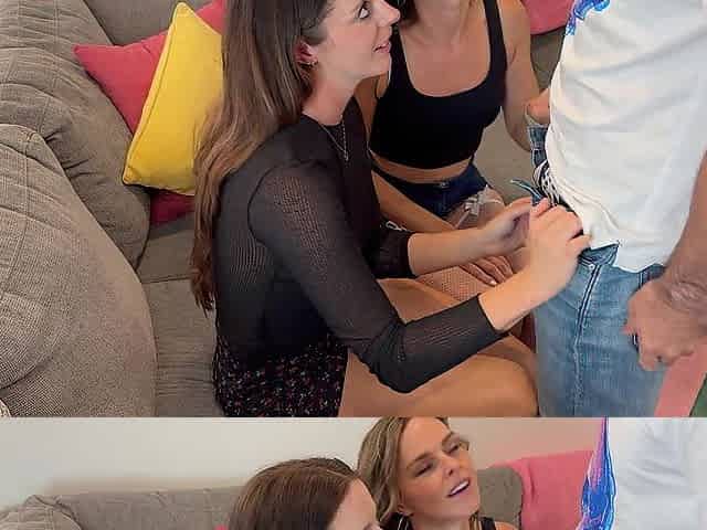 Nadia Foxx & Serenity Cox share two boyz at games night and eat creampie / Hotwife