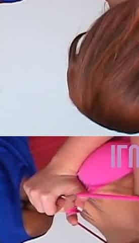 Big ass redhead fucks a black cock doggy style in bed