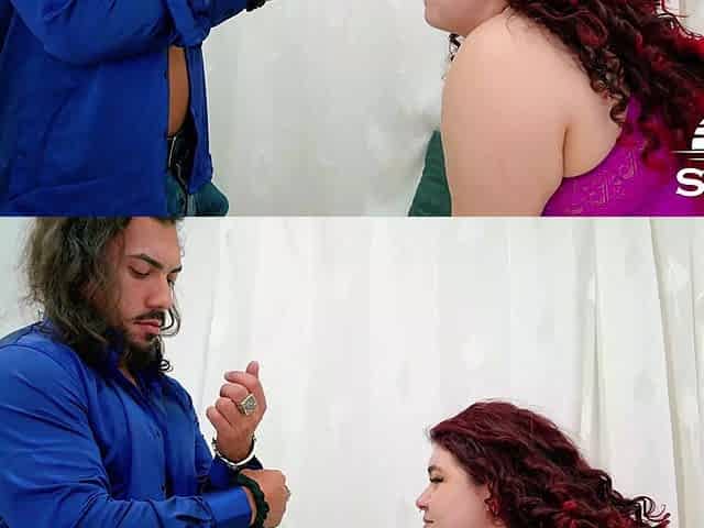 The Strong Man Couldn't Resist the and Ass of the Delicious Redhead BBW