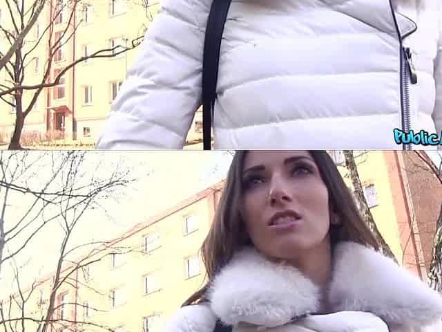 Public Agent - Breathtaking natural model from France has hawt constricted snatch