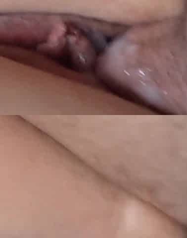 Close up! Hairy Pussy Cum Flood with Multiple-cum Cock!