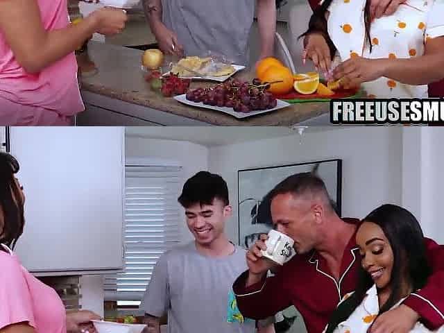 Ebony teen stepdaughter free used by step dad