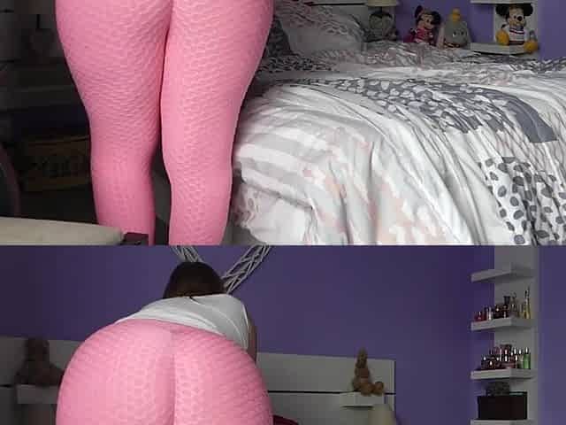 I want to rub my horny dick on my wife's big ass in leggings
