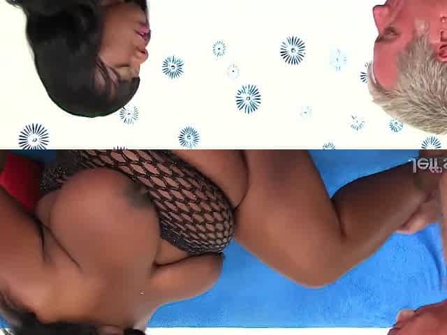 Black Bbw Daphne Daniels Has Her Ass Filled With A Big White Cock