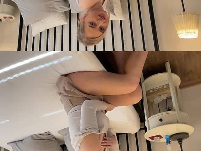 Solo masturbation by a busty Blonde MILF Kristy Water in high heels