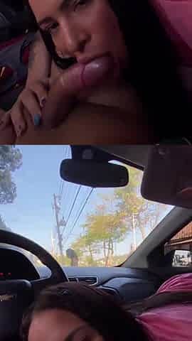 Kriok - Youthful hotty was caught giving a oral-job in the car in broad daylight