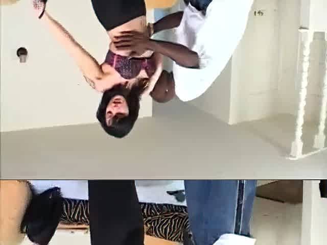 White Cutie Put Her Butt on Ebony Stud to Get the Abode