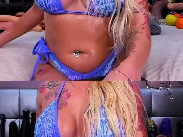 Bikini blonde amateurs first anal sex while useing a toy