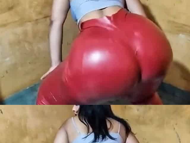 Red Leggings Butt